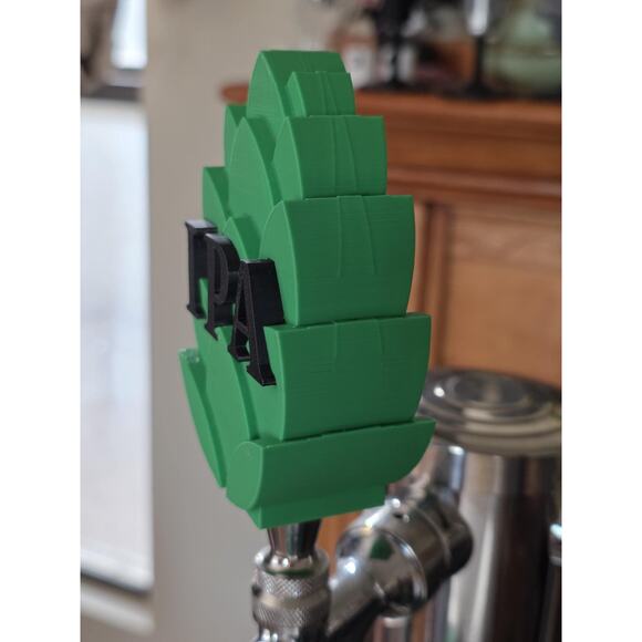 IPA on Hops Tap Handle, 3D Printed, Home Bar Accessory - Picture 2 of 5